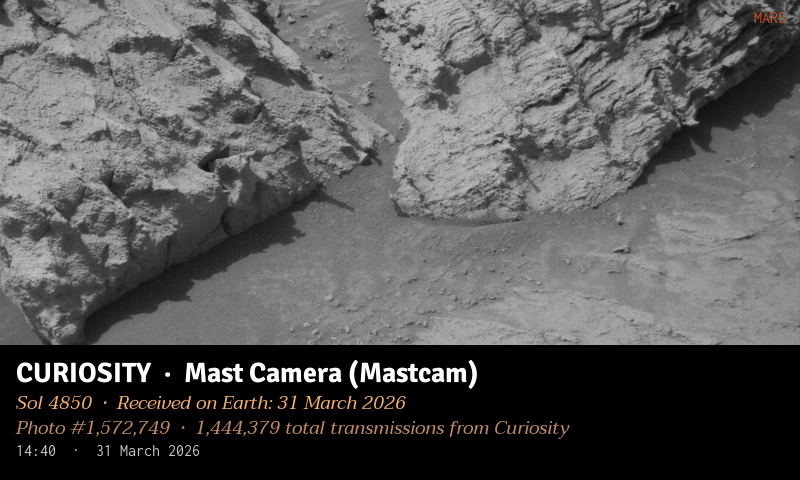 TaleVision: Mars mostra una foto grezza delle rocce marziane scattata da Curiosity con la Mastcam al sol 4850