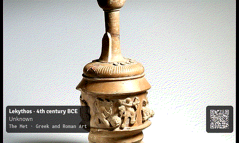 TaleVision: Museo mostra una lekythos greca del IV secolo a.C. del Metropolitan Museum, in e-ink a sette colori